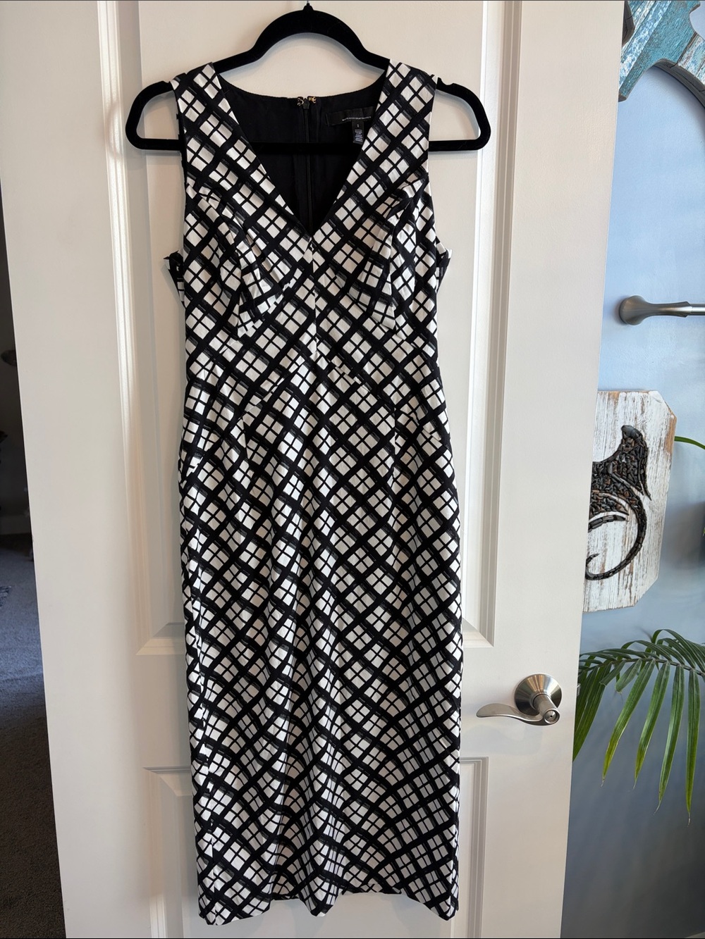 White House Black Market Poplin V-Neck Midi Dress